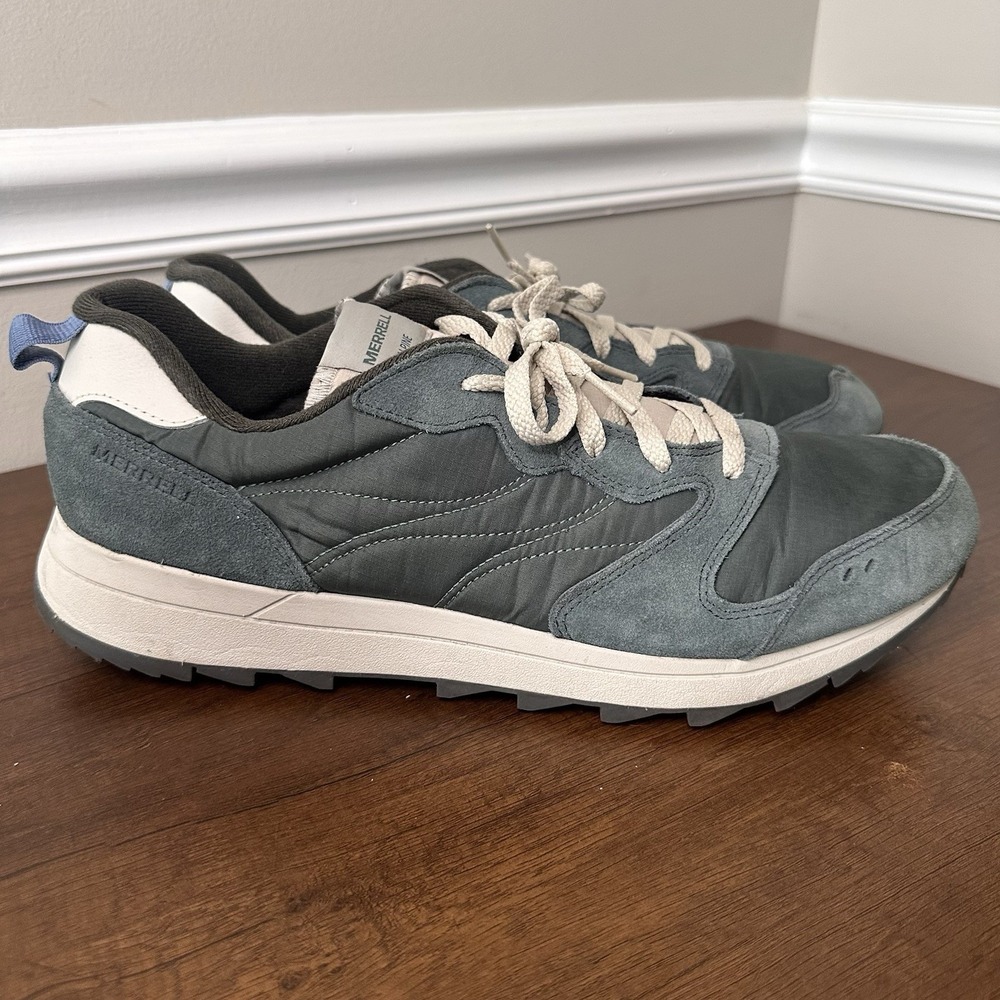 Merrill Alpine 83 Mens Sneaker Hiking Shoes 14 Retro Suede Sage Green Comfort